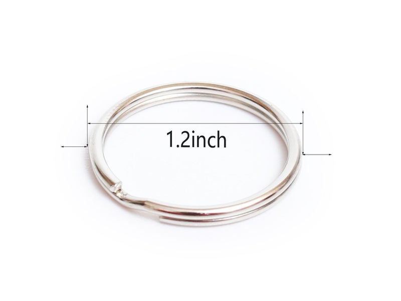 Prudance 50PCS Metal Round Split Ring Key Rings - Heat Treated for Strength - 1.2"(30mm) Diameter - Image 2